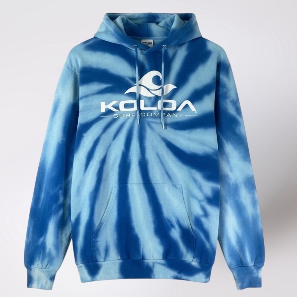 Koloa Surf Company Blue Tie Dye Hoodie Small Pullover Beachwear Surf‎ Style